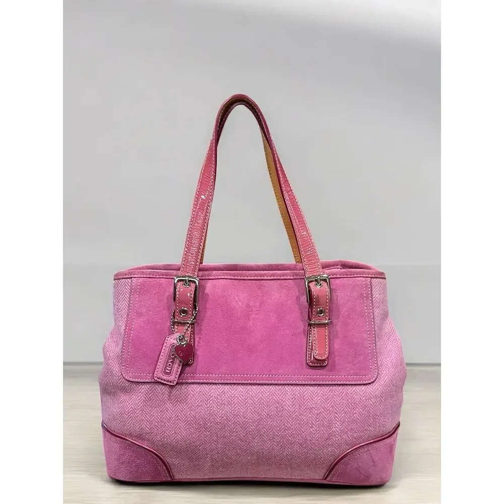 Vintage Coach 1408 Hamptons Herringbone Wool Satchel & FS5878 Wristlet